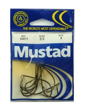 Mustad Beak Hooks with extra long point (Size: 1/0, Pack: 7