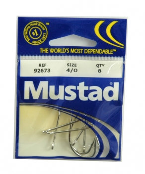 Mustad - Long Shank Beak Hook - Size 4/0, 8 pack - $1.95 - 92673-40 