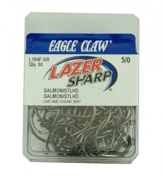 Eagle Claw - Lazer Sharp Live & Chunk Bait Hooks, Size 5/0 - 50 pack -  $14.95 - L194F-50 